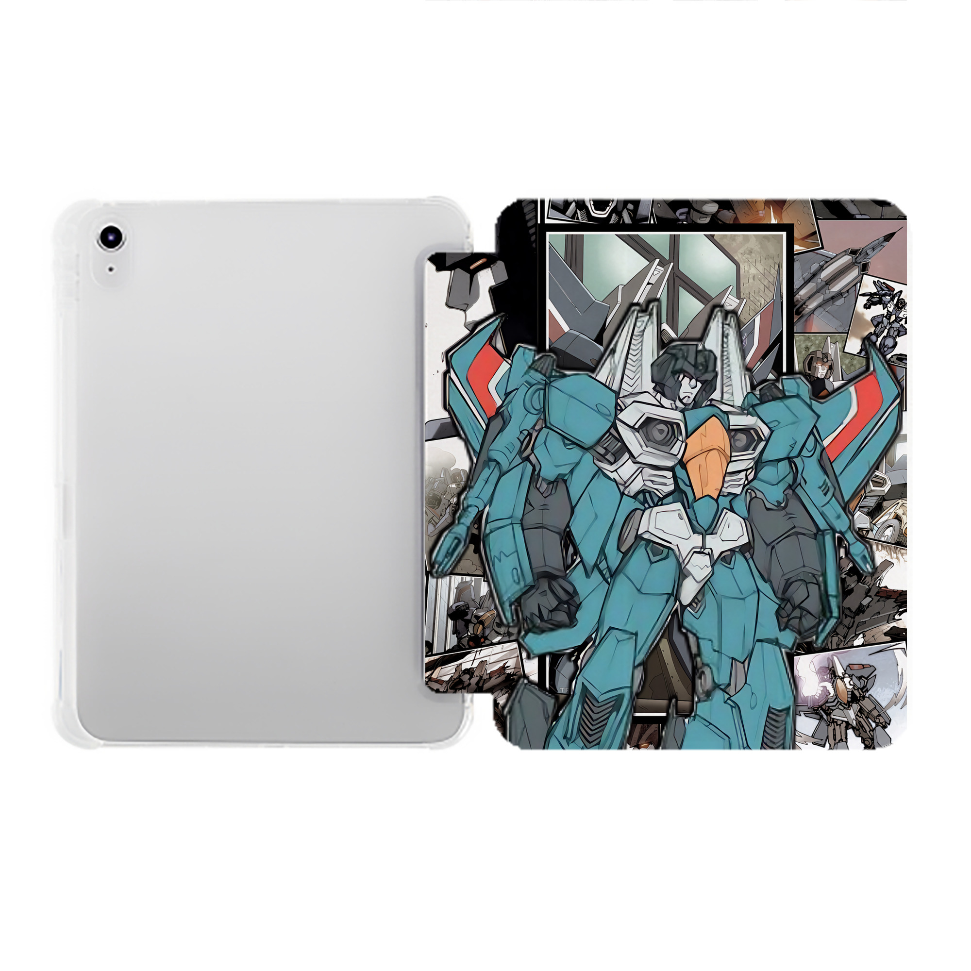 （画像用） Transformers トランスフォーマー IPad ケース ペン収納付き 三つ折りスタンド PUレザー×シリコン 対応機種9.5/10.5/10.9インチ